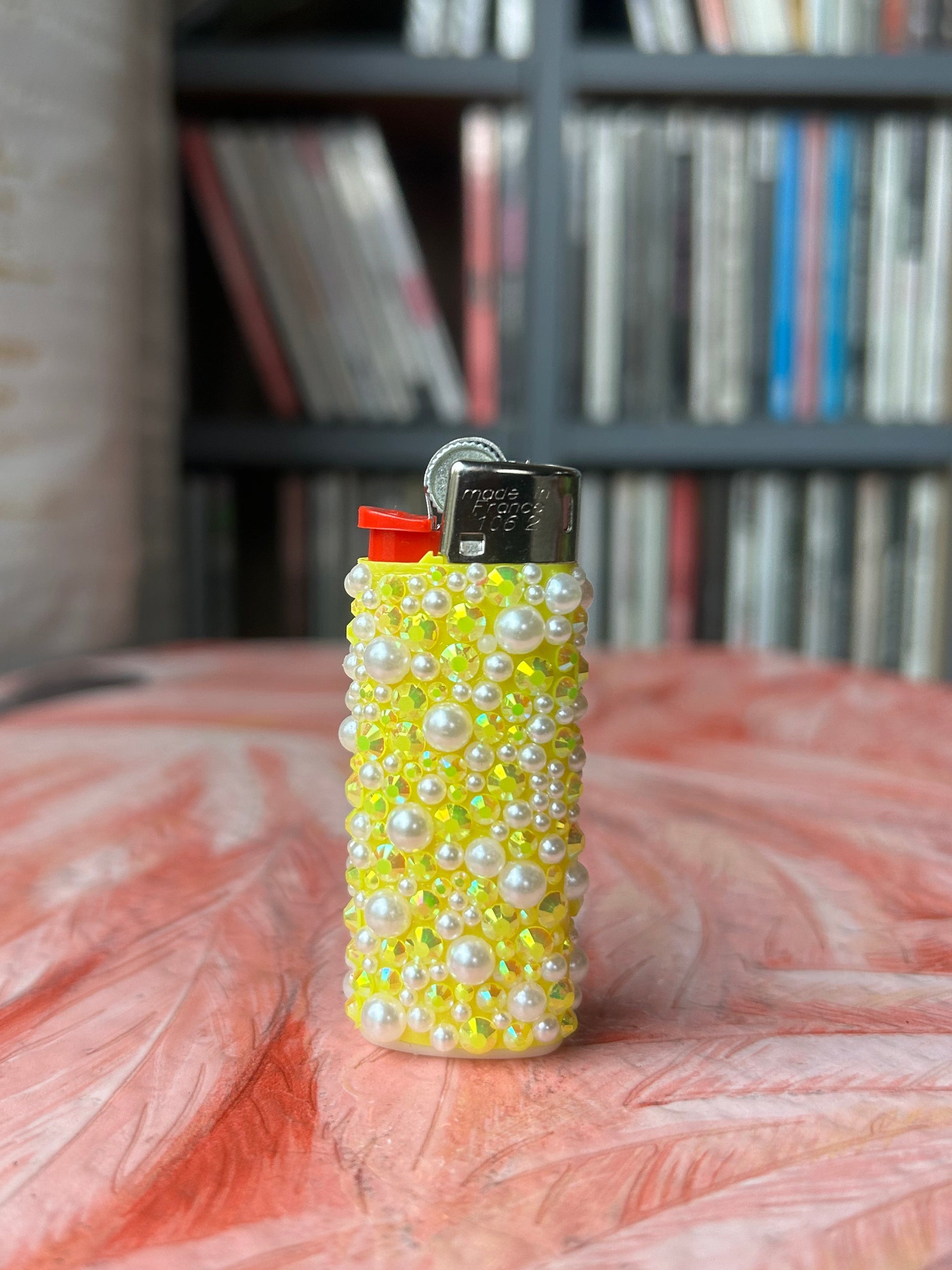 Yellow Pearl Mini BIC Lighter