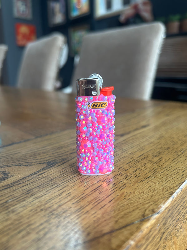 Pink and Purple Mini BIC lighter