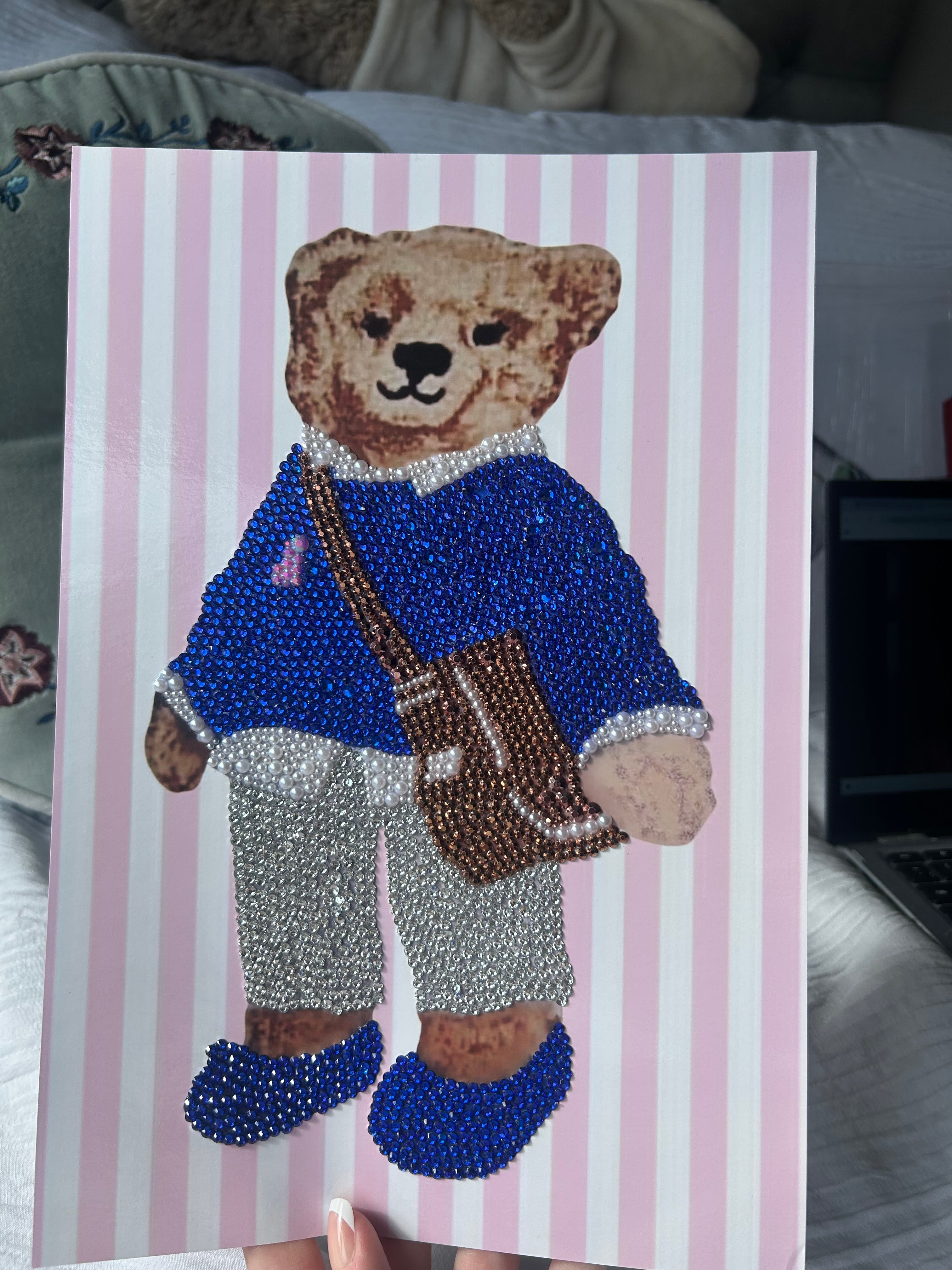 Polo Bear with Pink Stripes PRINT