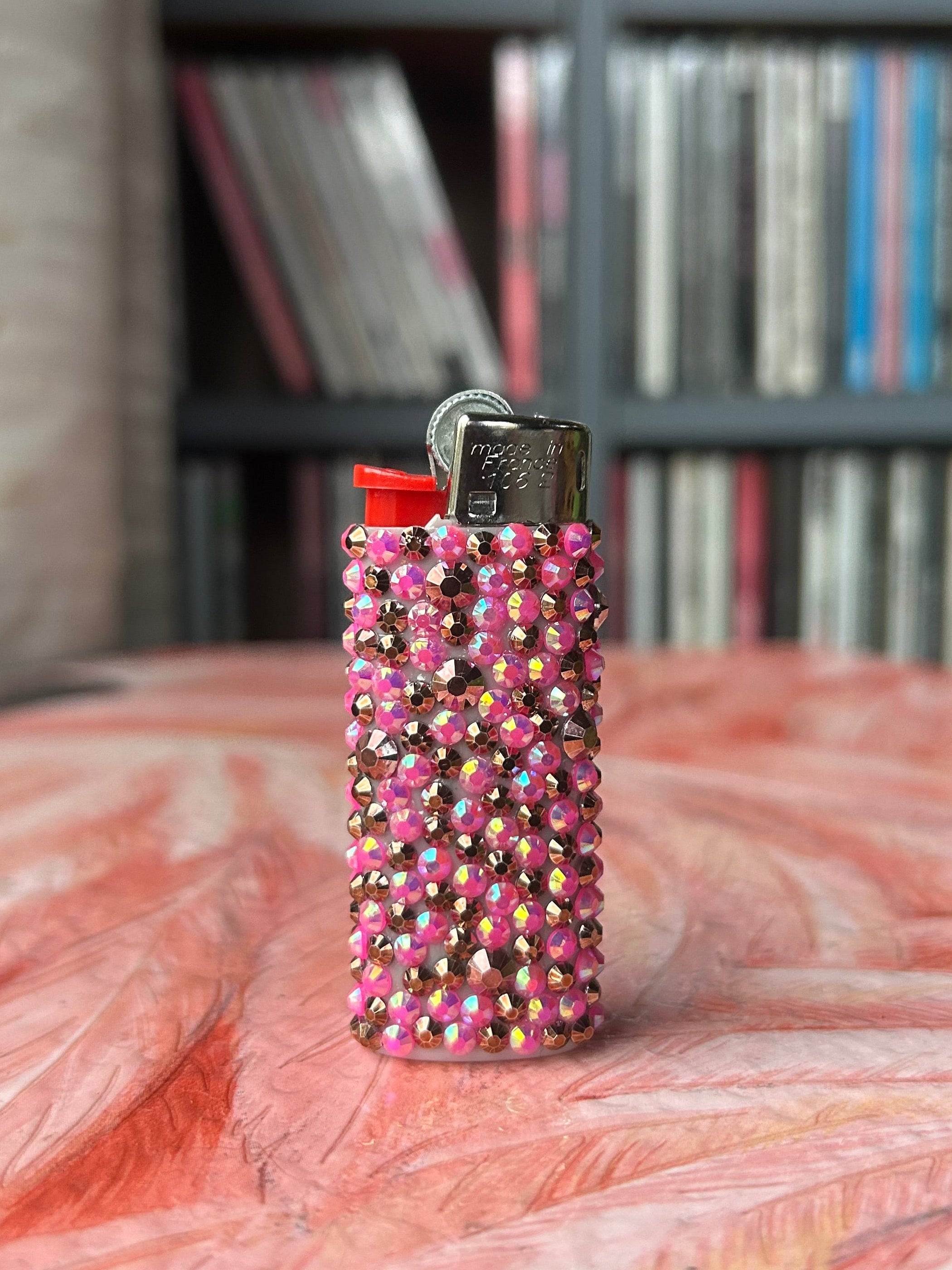 Pink and Brown Mini BIC Lighter