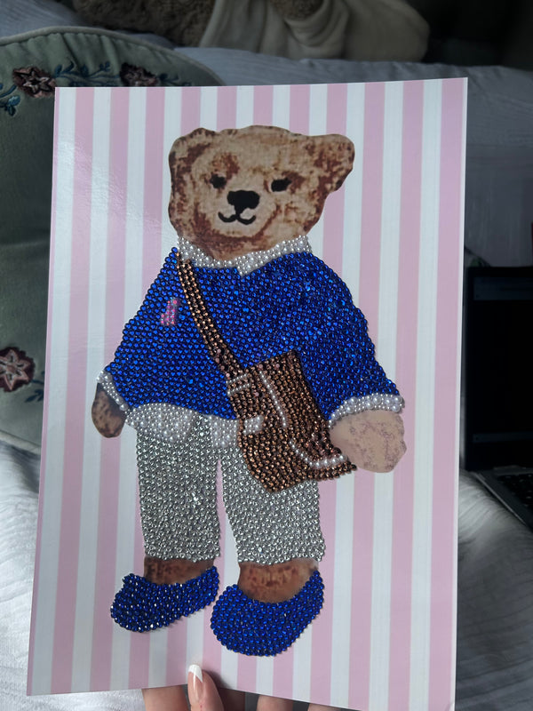 Polo Bear with Pink Stripes PRINT